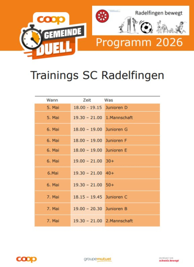 Radelfingen bewegt - öffentliche Trainings SC Radelfingen