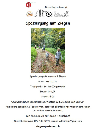 Radelfingen bewegt - Ziegenspaziergang