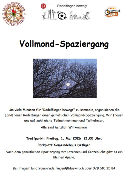 Radelfingen bewegt - Vollmond-Spaziergang