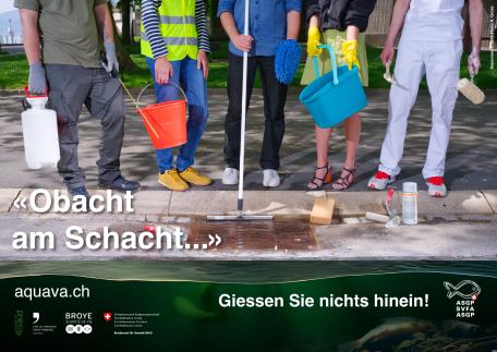 Plakat Obacht am Schacht