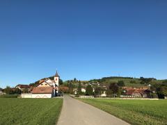 Gemeindehaus, Sicht von Ostermanigen nach Detligen